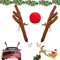 Abnaok Auto Rentier Kostüm Weihnachtsdeko, Rentier Auto Rudolf für Auto Rentier kostüm weihnachtsdeko mit Rote Nase, Auto Rudolf Auto Weihnachtsdeko Rentier