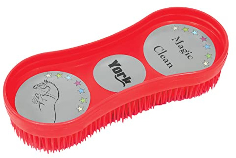 York Bürste Magic Clean Pferdebürste Putzbürste (Rot)