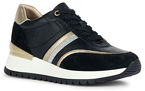 Geox D Desya A, Zapatillas Mujer, Black, 35 EU