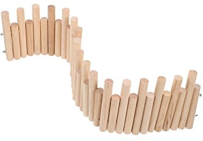 Hohopeti Wooden Hamster Ladder Toy with Fence Indoor Hedgehog Cage Ornament for Hamsters Gerbils and Rats Natural Climbing Bridge and Activity Accessory for Small Pets