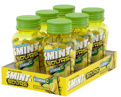 Smint Sours Limón, Caramelo Comprimido Sin Azúcar - 6 unidades de 49 gr. (Total 294 gr.)
