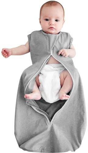 HINATAA Swaddle Wrap für Baby, Neugeborene Baby Schlafsack, Baby Swaddle Sack Atmungsaktive Weiche Premium-Baumwolle für Kinder Alter 0-3/3-6 Monate (Grau, 3-6 Monate)