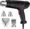 GUTIYYO Heat Gun, Professional Hot Air Gun Kit Dual Temperature Settings 300℃~500℃ and Overload Protection, Heat Gun for Crafts, Shrink, Wrapping, Paint Removing (4 Nozzles) (Black)