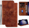 Ammeer Coque pour Xiaomi Redmi Note 7/Note 7S, Relief Fleur Modèle Magnétique Flip Folio Cover Téléphone Housse Étui Wallet Portefeuille Case PU Cuir Supporter - Marron