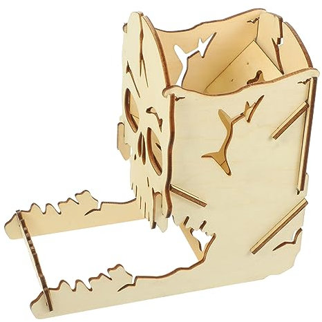 Toyvian Praktische Würfel-Requisite Kompakter Würfelturm Aus Holz Tragbarer Würfelspender für Spiele