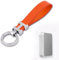 Aotoyou Schlüsselbund Glitzer Schlüsselanhänger Leder Handschlaufe Schlüsselband Kurz Keychain (Orange)