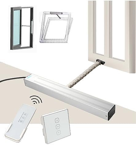 Apri Finestra Elettrico a Catena, Motore Spingi Finestra Automatico Smart con Interruttore e Telecomando, Attuatore Lineare per Finestre Sospese Lucernario Ventilazione sul Tetto (Colore : 24V Motor+