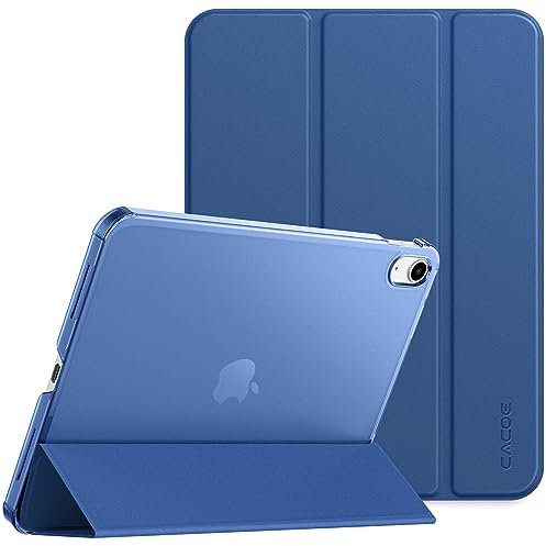 CACOE Funda para iPad A16 11 Generación 2025/10 Generación Funda 10.9 pulgadas, Ultra Delgada Translúcida Mate Parte Trasera Cubierta con Función Auto Despertar/Dormir - Azul Marino
