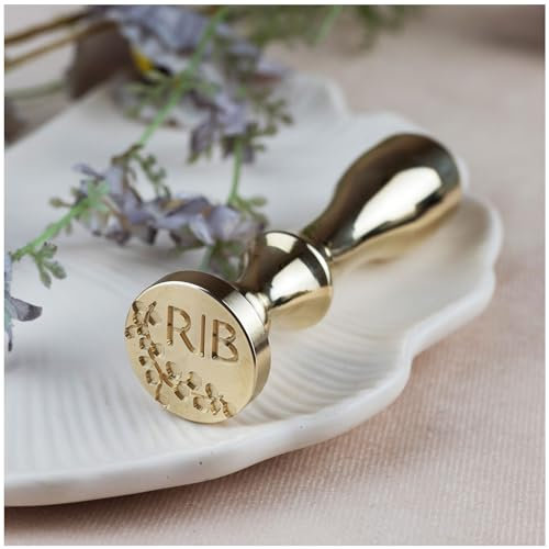gravurART Siegelstempel personalisiert mit Initialen - Einladungen zur Hochzeit mit Wachsstempel personalisiert Design Alex
