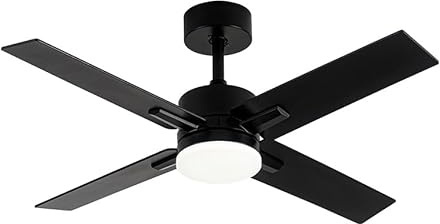 Eden pulse Ventilator, Schwarz, 20 W, 4 Flügel, Schwarz/Grau, wendbar, 6 Geschwindigkeitsstufen, 2350 lm, 37/47 x 106 x 106 cm
