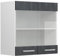 Vicco Küchenglasschrank R-Line, Glashängeschrank, Schwarz Beton/Weiß, 60 cm