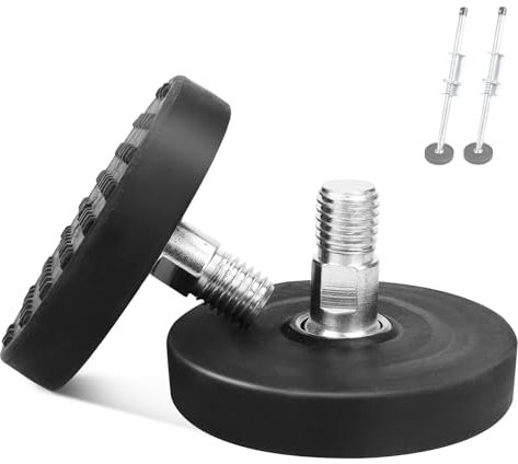 Ladder Leveler Rubber Feet for Type I,II and IA Extensions, Replacement Rubber Feet fit for Ladder Stabilizer Legs with Anti-Slip Threaded (1 Pair)