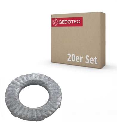 Gedotec Erdungsscheibe verzinkt | M12 | 20 Stück | Hochwertige Unterlegscheibe für elektrische Kontakte und Befestigung | Rändelung Verzahnung | Kontaktscheibe Sicherungsscheibe Scheibenkralle