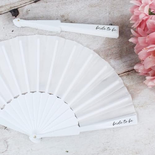 eBuyGB White Bride To Be Hand Fan, Hen Party Favours, Bridesmaid Gifts, Destination Hen Do, Hen Party Accessories, Bag Filler