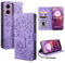 LSPCASA Handyhülle Für Motorola Moto G24/G04 4G 6.5 Zoll Standfunktion Motorola Moto G24 Hülle Mit Abnehmbarer Handschlaufe Motorola Moto G24 Hülle Mit Kartenfächern Lila