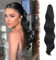 FESHFEN Pferdeschwanz Extensions Klammer, 50 cm Hair Extensions Zopf Lang Pferdeschwanz Haarteil Clip Gewellt Extensions Zopf Pferdeschwanz Haarverlängerung für Frauen Damen Schwarz
