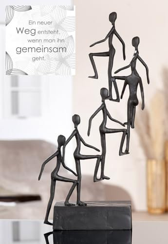 Casablanca Skulptur Get Up Together aus Eisen, braun, strukturiert, Höhe 38,5cm, Breite 20cm, Tiefe 8cm, Motiv: Gruppe - Deko, Kunst, Figur, Metall