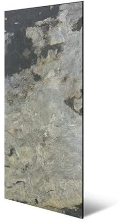 JANGAL Modular Wall Stone Paneel, Echtstein Furnier 1040x520 mm, Modulares Wandpaneel, mit recyceltem PET-Filz, zum Kleben, Wandverkleidung, Wand Deko, Steinwand, Naturstein (Patina Slate)