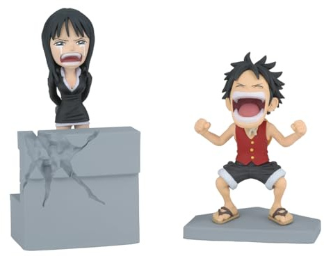 Banpresto Actionfigur Monkey D. Luffy & Nico Robin One Piece, World Collectable Log Stories, 10 cm, BP28829P, Mehrfarbig, Sammelfigur, optimal für Anime-Fans