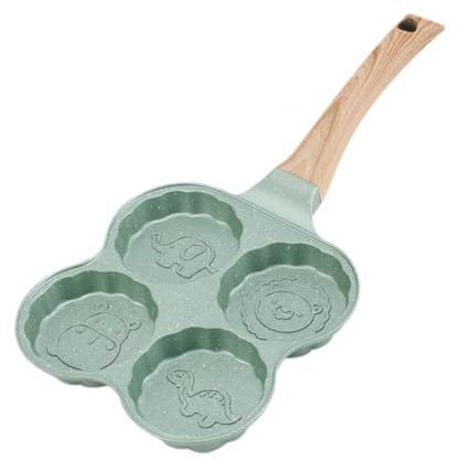 Tissting Nonstick 4-Cup Omelette Pan, Aluminum Egg Frying Pan with 4 Hole Design for Cooking Breakfast Pancakes Eggs Burgers, Quick Heating Compatible with All Stoves