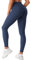 ZAAYO Legging de sport pour femme Scrunch Workout Legging de compression Butt Lifting Mi-haute Taille 66 cm Sans coutures Dos en V Pantalon de yoga, bleu marine, M
