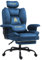 Symino Gaming Stuhl Chefsessel Bürostuhl Ergonomisch, Wildlederimitat Schreibtischstuhl mit Fußstütze Höhenverstellbarer Office Chair Computerstuhl 130kg, Blau