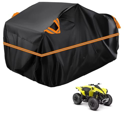Quad abdeckplane kompatibel mit can-am Renegade 850 2017-2023,210D Allwetter Quad Garage,Regen,Schnee staubdicht,abdeckplane Quad Aufbewahrungstasche (Black orange)