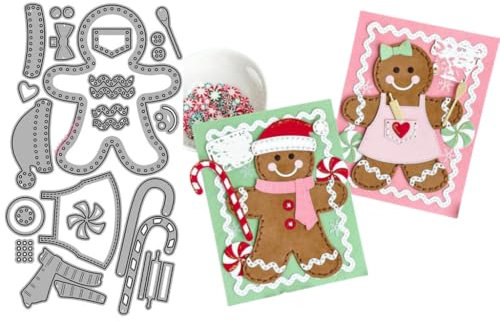 Sredwtk Lebkuchenmann Stanzschablonen Winter Weihnachten Metall Prägeschablonen Stanzformen Schneiden für DIY Karte Sammelalbum Scrapbooking Fotoalbum Deko