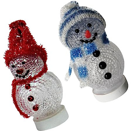 Gadpiparty 2er Set USB Nachtlicht Weihnachts Schneemann Lampe Leuchtende Cartoon Nachtlampe Für Schlafzimmer Und Wohnzimmer Perfekte Xmas Party Deko