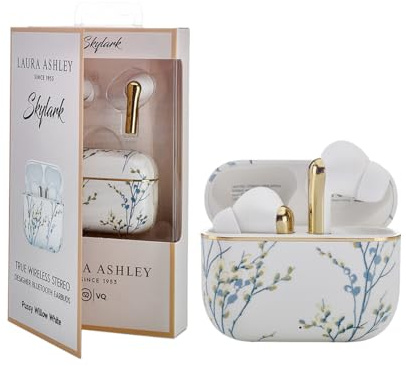 VQ Laura Ashley Skylark TWS Kopfhörer Kabellos Bluetooth 5.4 mit Stilvollem, Handgefertigtem Print – Kabellose Earpods mit ENC-Geräuschunterdrückung bei Anrufen, 40 Stunden Akkulaufzeit
