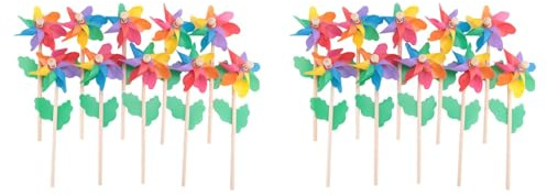 MQODLFP 20 Stück Stick WindräDer, WindräDer DIY WindräDer Set für Kinder Spielzeug Garten Rasen