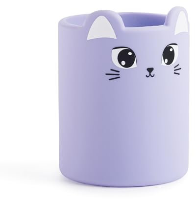 Back2Fun - Pot à crayons en silicone souple multifonction avec motif animal mignon, pour ranger les fournitures scolaires et plus encore. Papeterie amusante pensée pour la rentrée scolaire ou comme