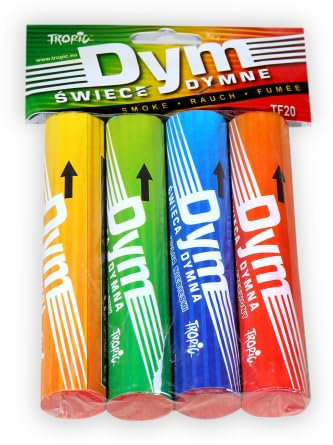 Pack de 4 Fumigènes Multicolores à Main – Durée ± 50 sec – Allumage par Mèche – À Tenir en Main – Catégorie F1 – ZENDA CLUB®