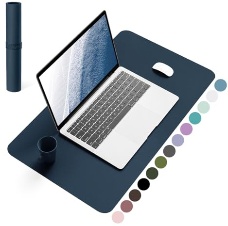 YSAGi Non-Slip Desk Mat, Waterproof Large Mouse Pad 60x35 cm Dark Blue | Protects From Scratches, Stains, Spills, Ultra-Thin for Precise Mouse & Writing, Easy-Clean for Office, Home, Decor