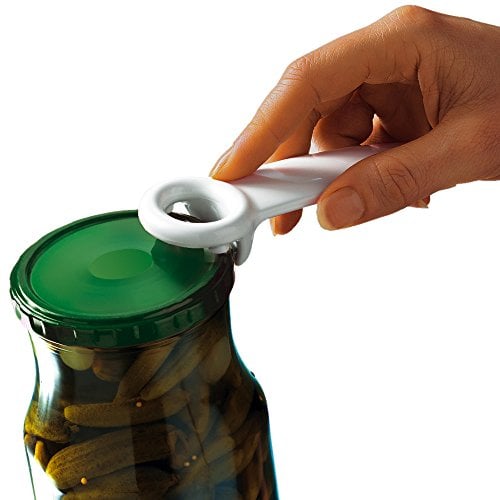 Kitchen Craft - Ouvre-Pot et Bocal en Inox, Système de Levier, 14 x 9.5 cm - Couleur Bleu, Jaune, Rouge et Blanc
