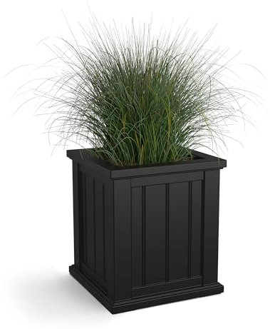 Mayne Fioriera in resina plastica polietilene ad alta densità (PE), nero, 40,6 cm