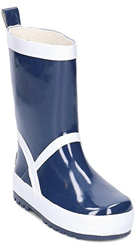 Playshoes Kinder Gummistiefel aus Naturkautschuk, trendige Unisex Regenstiefel mit Reflektoren, Blau (marine 11), 184310 32/33 EU