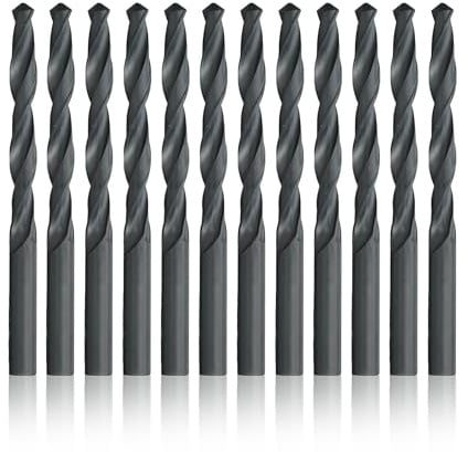 Drill America Qualtech Bohrer-Bit, schwarzes Oxid-Finish, runder Schaft, Spiralflöte, Hochgeschwindigkeitsstahl, unbeschichtete (hell) Oberfläche, 118 Grad, rechte Hand, 198 cm Länge, 1.50 mm, 12