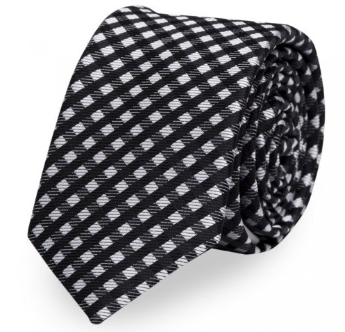 Fabio Farini - Elegante Herren Krawatte kariert - 8cm Breite in verschiedenen Farben - Schlips mit Karomuster Mehrfarbig Schwarz Weiß Streifen
