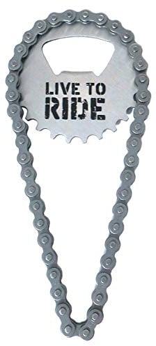 Boxer Gifts - Fahrradkette Flaschenöffner – Praktisches Fahrrad Geschenk für Radfahrer, Männer & Frauen - Lustiges Miniatur Fahrrad Rennrad Deko Gadget - Live to Ride - 12.5x5.5x1 cm