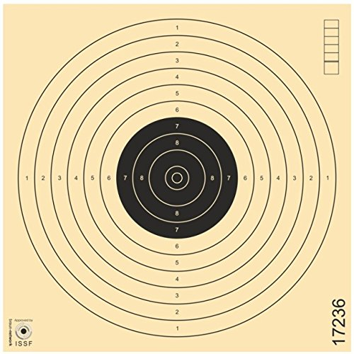 Zielscheiben Schießscheiben ISSF Softair Luftpistole Luftgewehr Kleinkaliber Spezialkarton 17x17cm - 100er Pack