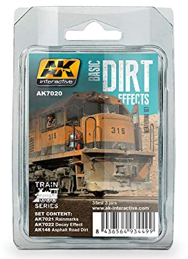 AK Interactive Basic Dirt Effects Weathering Set Train Series # 7020