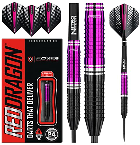 RED DRAGON Razor Edge ZX1: 24g Tungsten Darts Set mit Flights und Schäfte