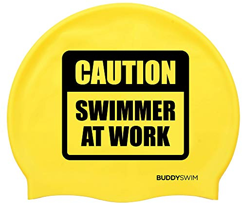 BUDDYSWIM Gorro Natacion Hombre y Mujer de Silicona para Piscina o Aguas Abiertas, Gorro Silicona Natacion para Hombre y Gorro Piscina Mujer Pelo Largo. Color Llamativo Buena Visibilidad. Amarillo
