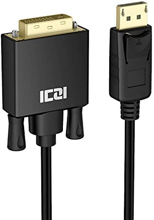 ICZI DisplayPort auf DVI Kabel 1m, Vergoldet 1080P HDTV DP auf DVI Verbindungskabel für HDTV, Projektoren und Monitore