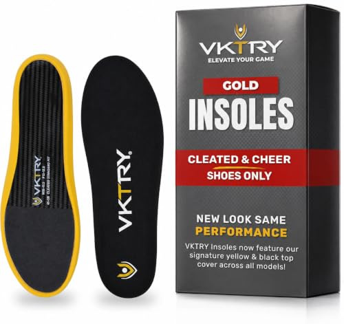 VKTRY Gold Sport Insoles for Non-Cleated Shoes - Carbon Fiber Insole
