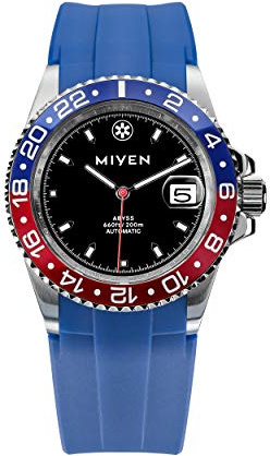 MIYEN MUNICH Abyss Automatik Uhr Herren - Miyota Präzisionslaufwerk Saphirglas & Datumsfunktion – Silber Uhr Herren