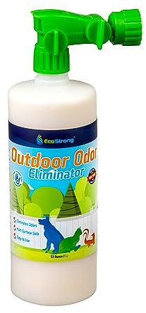 Outdoor Odor Eliminator | Outside Dog Urine Enzyme Cleaner – Powerful Pet, Cat, Animal Scent Deodorizer | Professional Strength for Yard, Turf, Kennels, Patios, Decks (32oz)