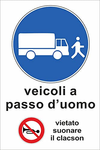 Pubblimania HERREN FAHRZEUGE Schild aus Aluminiumverbundstoff für außen - innen, Dicke 3 mm 20 x 30 cm.