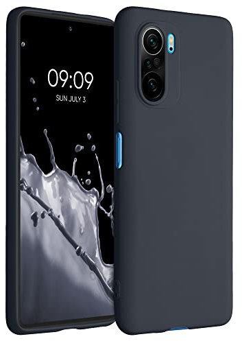 kwmobile Hülle kompatibel mit Xiaomi Poco F3 Hülle - weiches TPU Silikon Case - Cover geeignet für kabelloses Laden - Heidelbeerblau